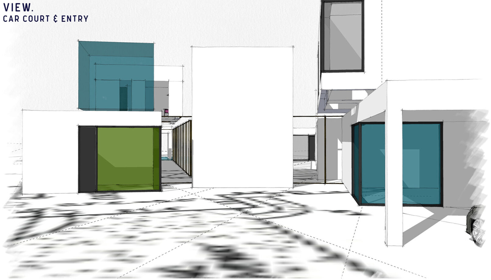 entry view of west point conceptual design studies for a modern house